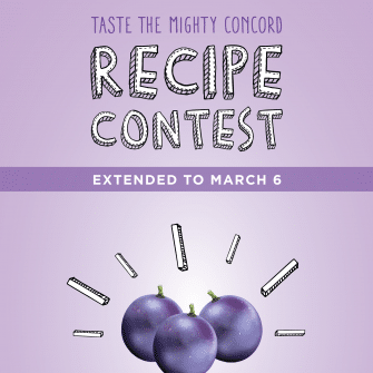 Celebrate Heart Month with the Concord grape! Throughout February, enter your heart-healthy recipes into Welch's Taste the Mighty Concord Recipe Contest! Get all the details @jlevinsonrd!