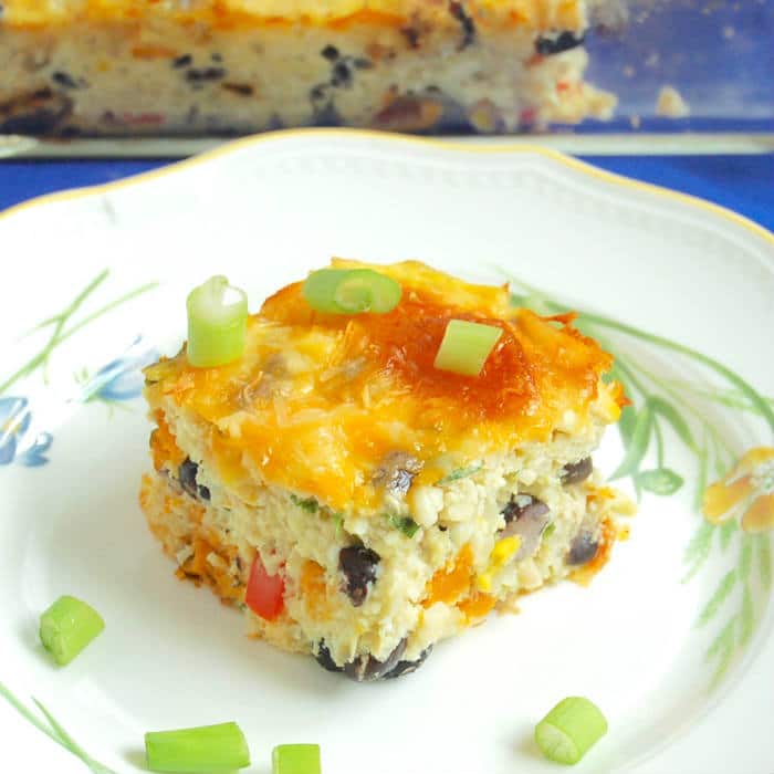 Southwestern Cauliflower Rice Casserole Recipe Closeup