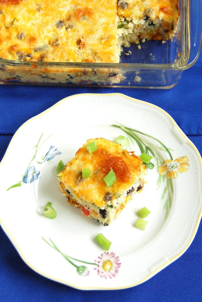 Southwestern Cauliflower Rice Casserole Recipe on Plate