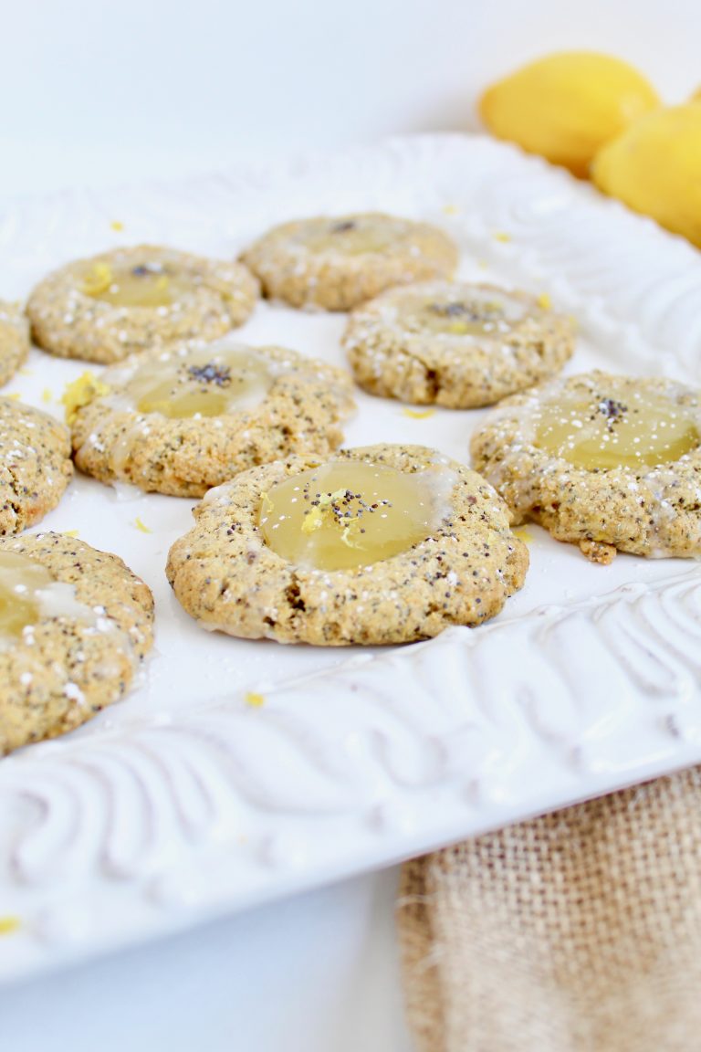 Lemon Poppy Seed Thumbprint Cookie Recipe {Vegetarian, NutFree}