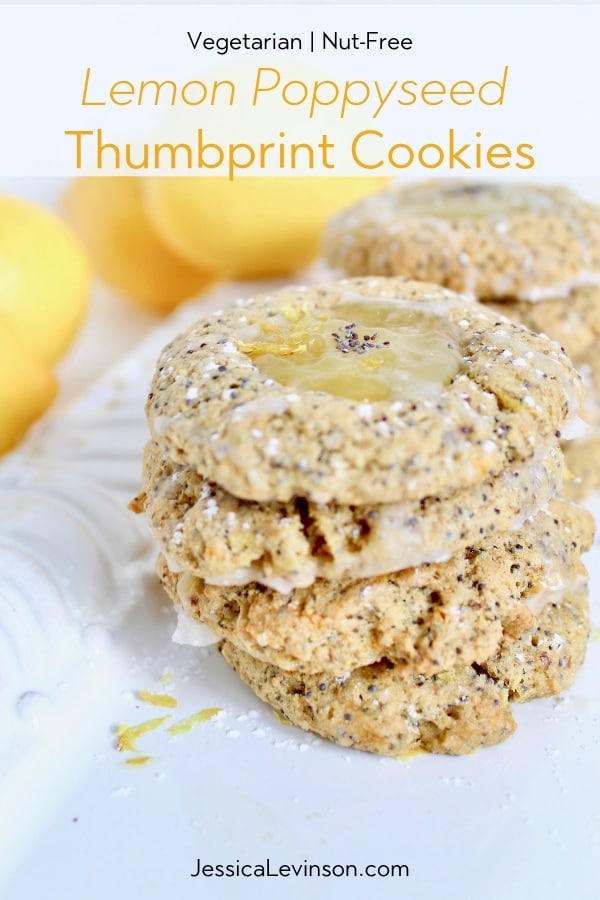 Lemon Thumbprint Cookie Recipe stacked on serving platter