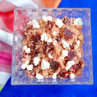 Beet and Goat Cheese Quinoa Salad - a quick, easy, and healthy school lunch idea