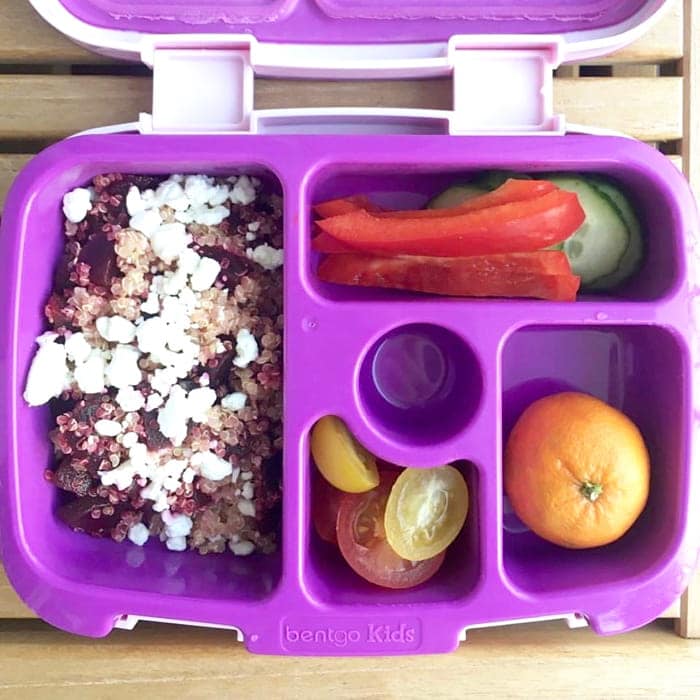 Beet and Goat Cheese Quinoa Salad in Lunchbox