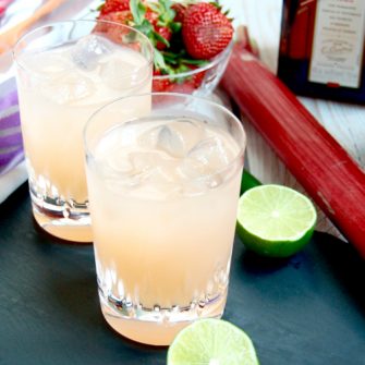 Spicy Strawberry Rhubarb Margaritas spring cocktail