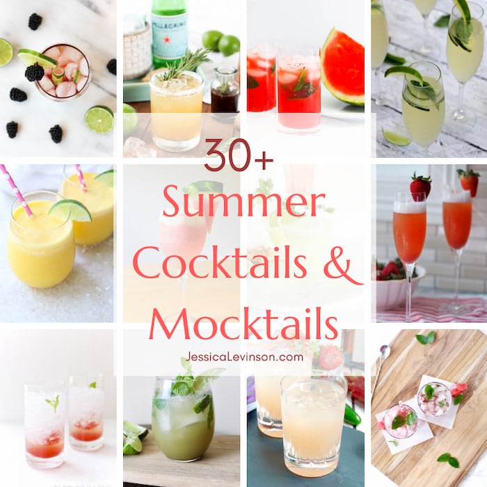collage of summer cocktail recipes