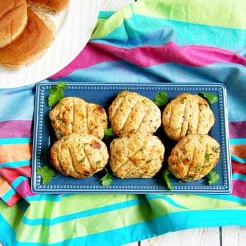 miso turkey burgers on platter