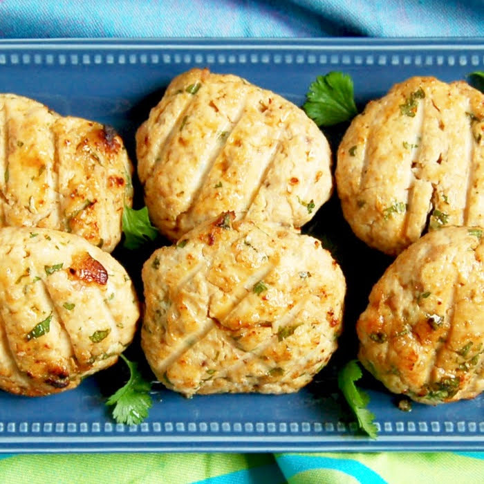 close up of cooked miso turkery burgers