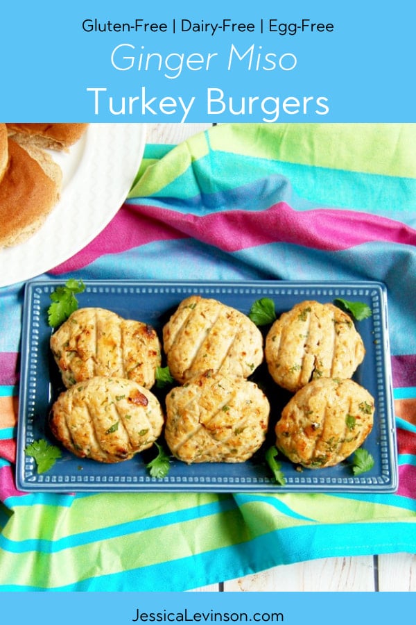 Ginger Miso Turkey Burgers on serving platter