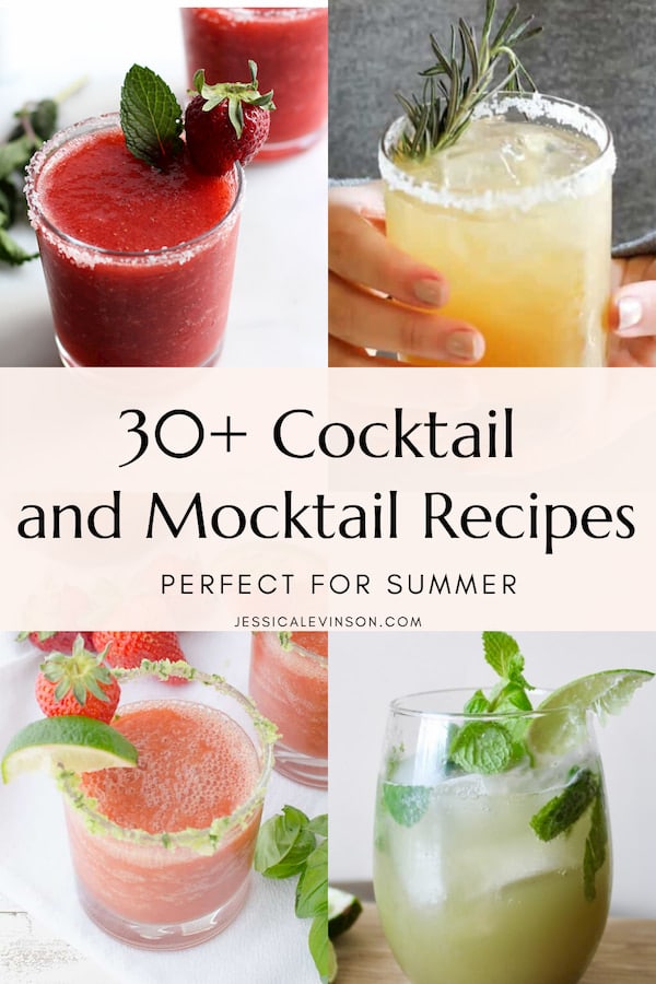 collage of summer cocktail & mocktail recipes