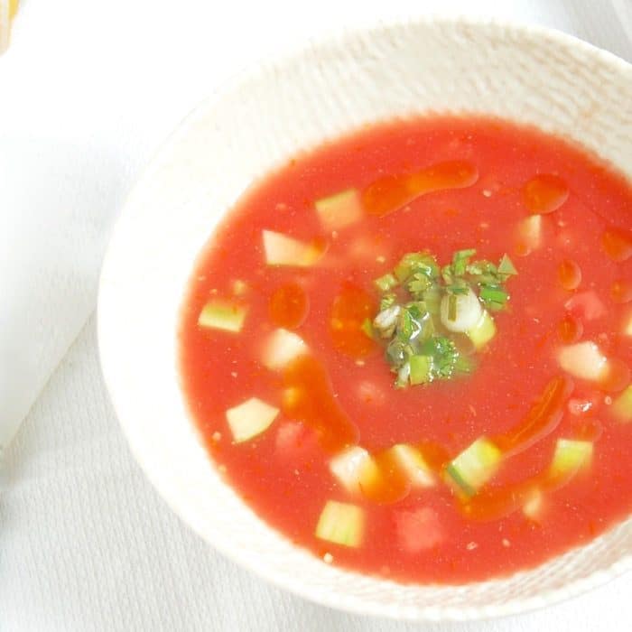 Watermelon Tomato Gazpacho Close Up