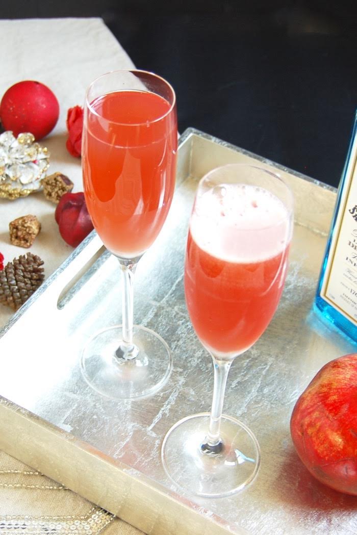 Pomegranate French 75 Cocktails