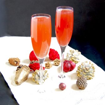Celebrate the holiday season and ring in the New Year with a bright and festive Pomegranate French 75 cocktail with less added sugar.