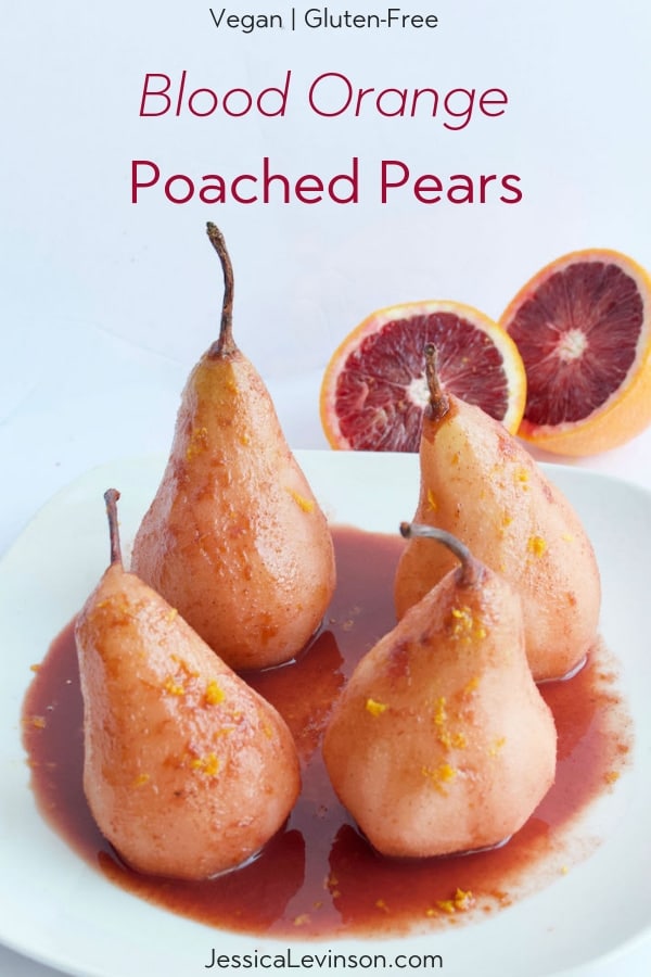 Blood orange poached pears recipe pin