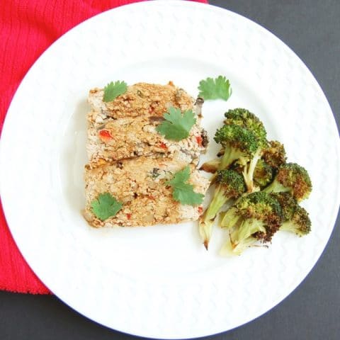 A twist on classic meatloaf, this Asian-style turkey meatloaf is loaded with vegetables, herbs and spices, and topped with a sweet and spicy glaze. 