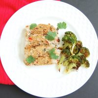 A twist on classic meatloaf, this Asian-style turkey meatloaf is loaded with vegetables, herbs and spices, and topped with a sweet and spicy glaze.