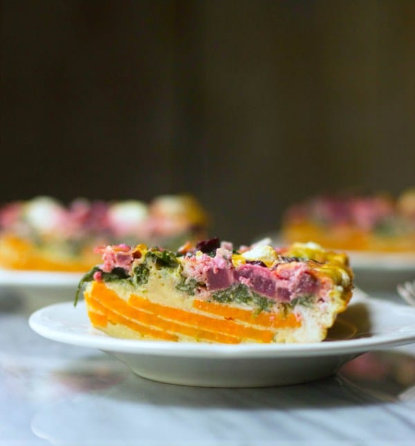 Beet & Goat Cheese Sweet Potato Quiche @ The Gourmet RD