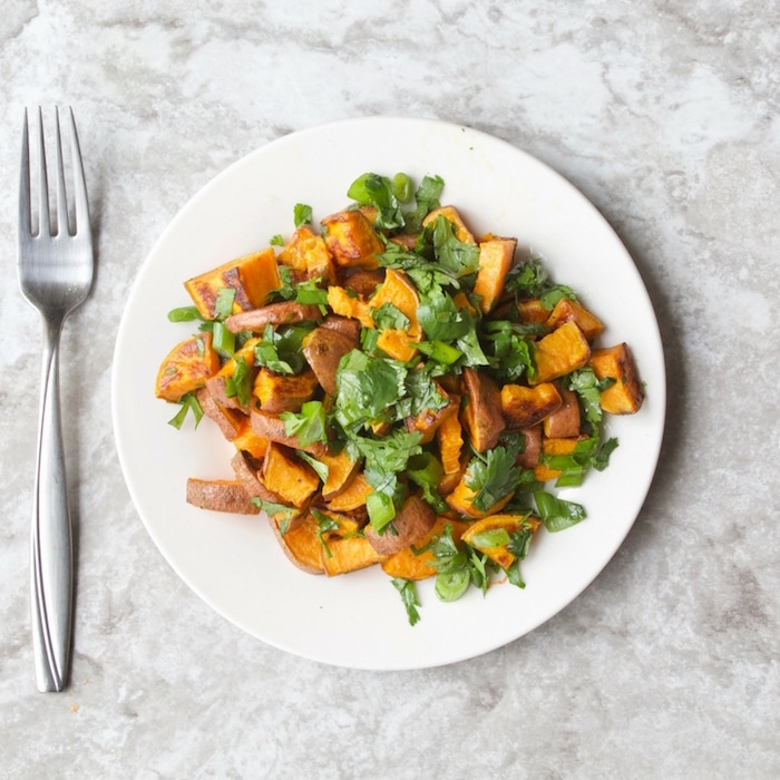 roasted sweet potato salad with cilantro and honey lime viniagrette memorial day side dish