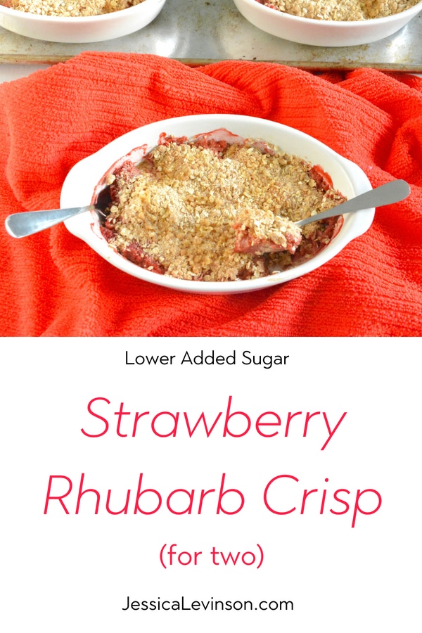 Strawberry Rhubarb Crisp Recipe Collage with Text Overlay 