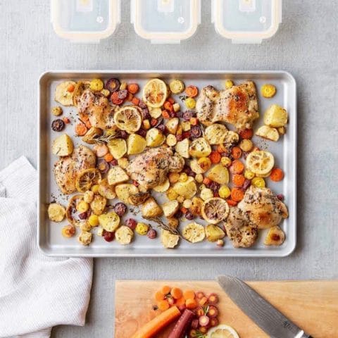 Sheet Pan Lemon Chicken from Smart Meal Prep for Beginners by Toby Amidor