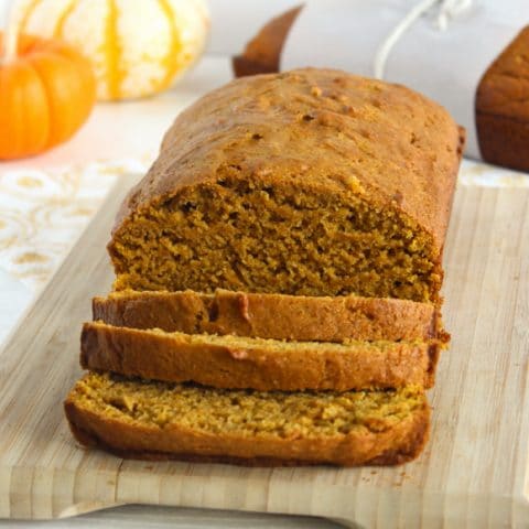 sliced loaf dairy free pumpkin bread