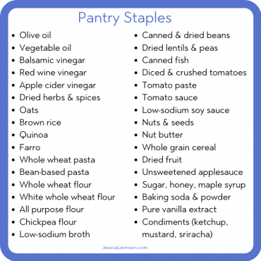 15 Easy And Healthy Pantry Meals - Jessica Levinson, MS, RDN, CDN